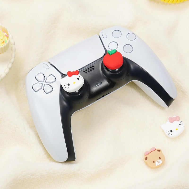 Kuitmor Silicone Thumb Grip Caps for PS5 Controller,Thumbsticks Cover Set Compatible with Switch Pro Controller and PS4 PS5 Controller,4PCS - HelloCat - Image 5